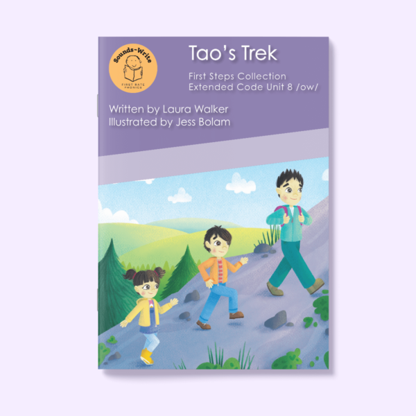 Book cover for 'Tao's Trek' First Steps Collection Extended Code Unit 8 /ow/.