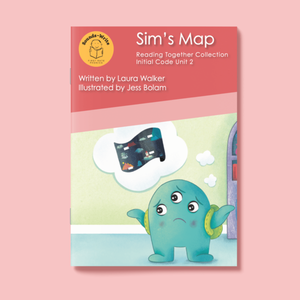 Book cover for 'Sim's Map' Reading Together Collection Initial Code Unit 2.